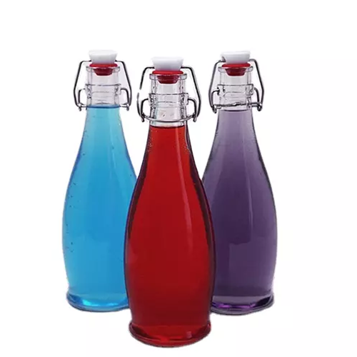 8.5 oz Curved Swing Top Glass Bottle  250 ml Juice Bottle With Swing Top / Flip Top Stopper