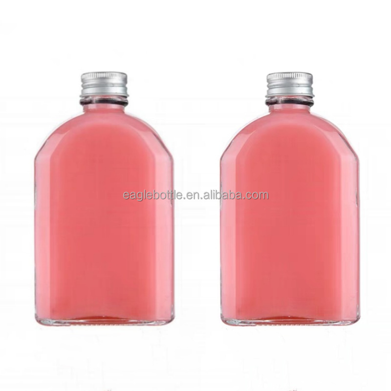 50ml 100ml 200ml 300ml 500ml Hot Sell Flat Small Juice Bottle Mini Wine Bottle Beverage Coffee Tea Bottle