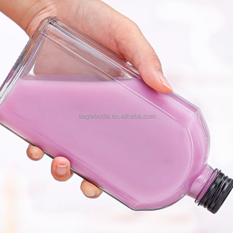 50ml 100ml 200ml 300ml 500ml Hot Sell Flat Small Juice Bottle Mini Wine Bottle Beverage Coffee Tea Bottle