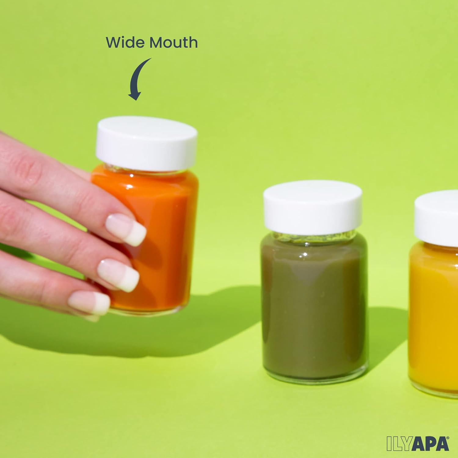 Small Glass Shots 2oz 60ml French Square Glass Juice Bottle With Plastic Screw Lid for Cold Pressed Juice Flavor Testing