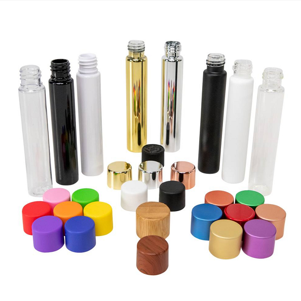 120mm Recyclable Glass Bottles Wide Mouth Glass Pre Packaging Roll Tubes With Cork / Aluminum Cap / Cr Cap