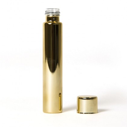 115mm Custom Gold Glass Tubes With Metallic Gold Child Resistant Cap for Seed , Coffee Bead , Candy Storage Jar