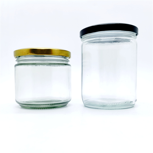 350ML 12OZ Clear Wide Mouth Sauce Canning Jam Candle Honey Spice Glass Salsa Jar Frascos De Vidrio Glass Jars Wholesale