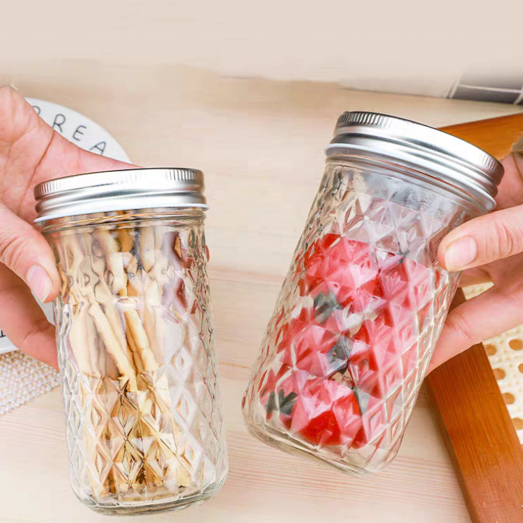 Customized Food Storage 16oz Mason Glass Jars Hot Sale Custom 150ml 300ml 500ml 1000ml Glass Jars With Lids