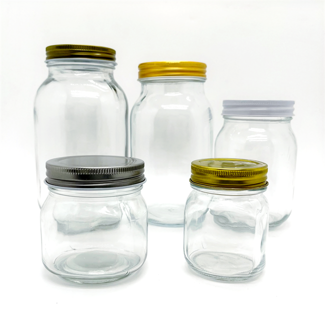 Empty 8oz Square Round Glass Mason Jar 250ml Giant Mouth Mayonnaise Honey Jam Container Jar for Food Storage