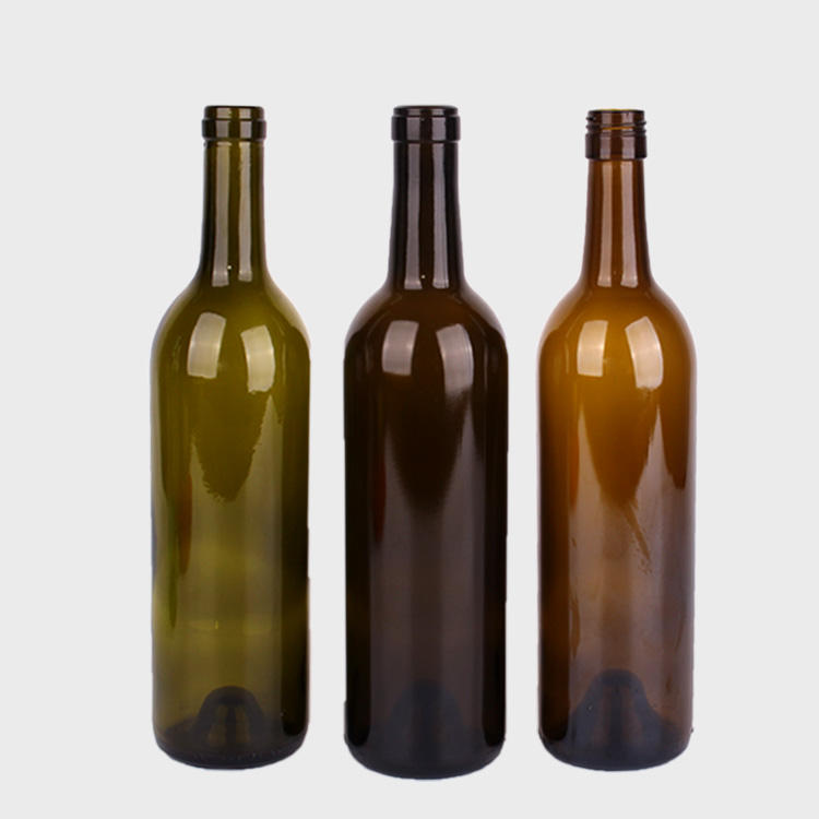 750ml Glass Bordeaux Wine Bottle Flat-Bottomed Cork Finish Wholesale Glass Bottle Glass Jar
