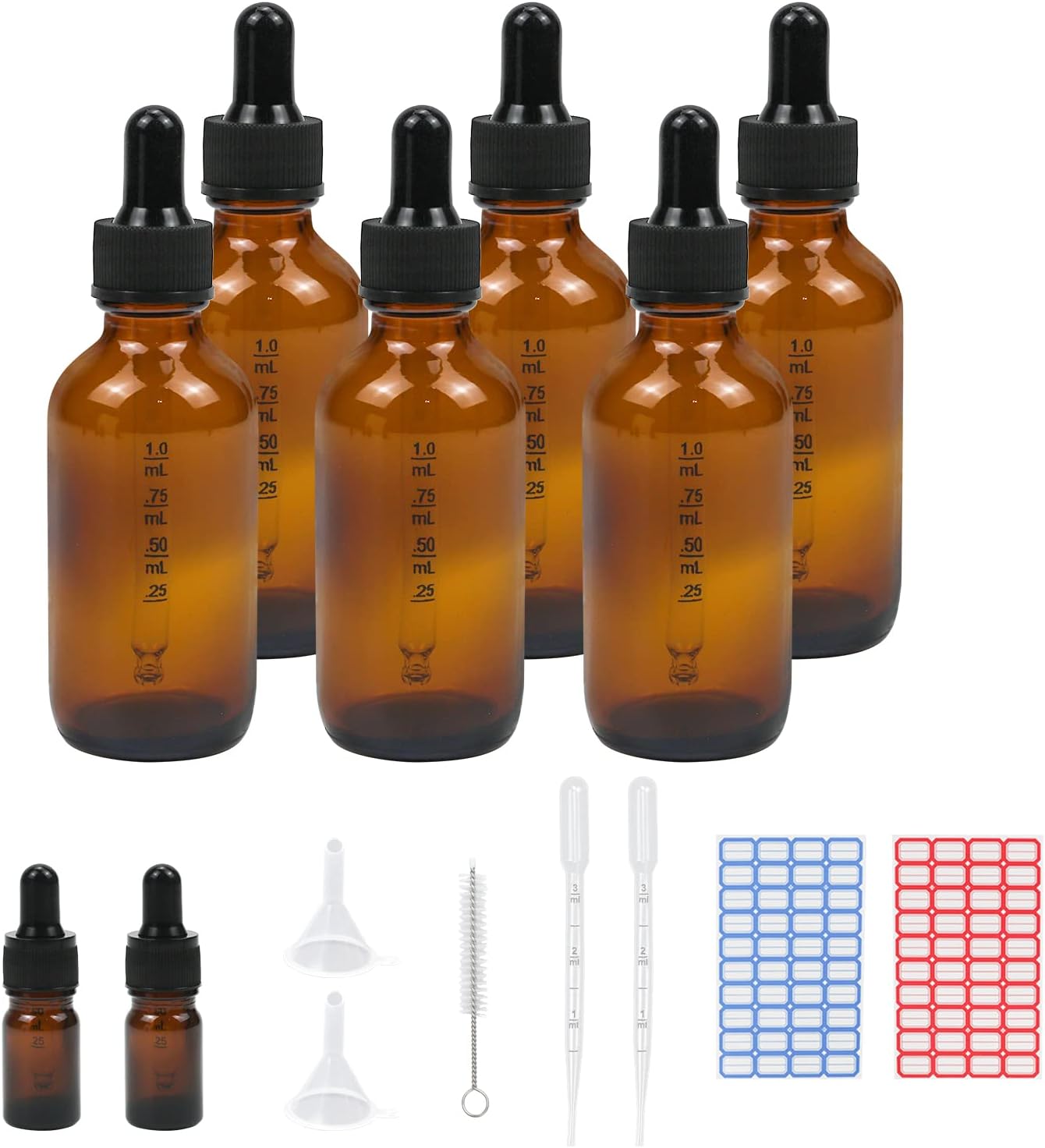 5mL to 100mL Glass Cosmetic Essential Oil Dropper Bottles With Screen Printing Surface Handling