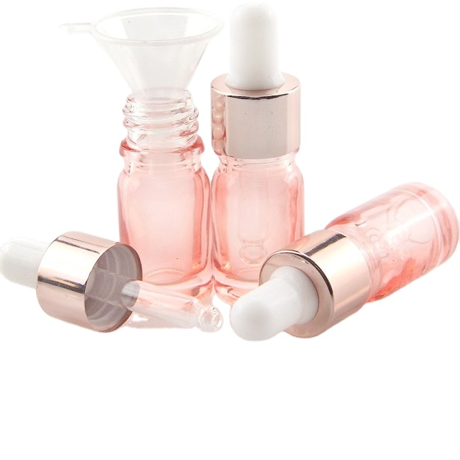 Cosmetic Packaging 30ml 50ml 100ml Hair Oil Essential Oil Perfume Pink Rose Gold Glass Dropper Bottle for Skin Care Packaging