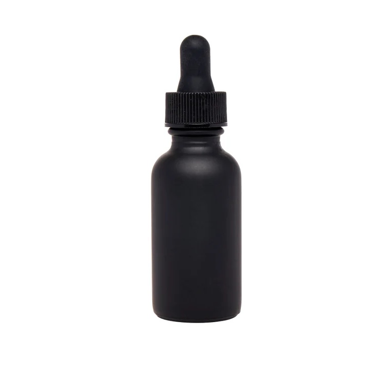 1/2oz 1oz 2oz 4oz 8oz 16oz Matte Frosted Black Glass Dropper Essential Oil Bottles With Paper Cardboard Boxes