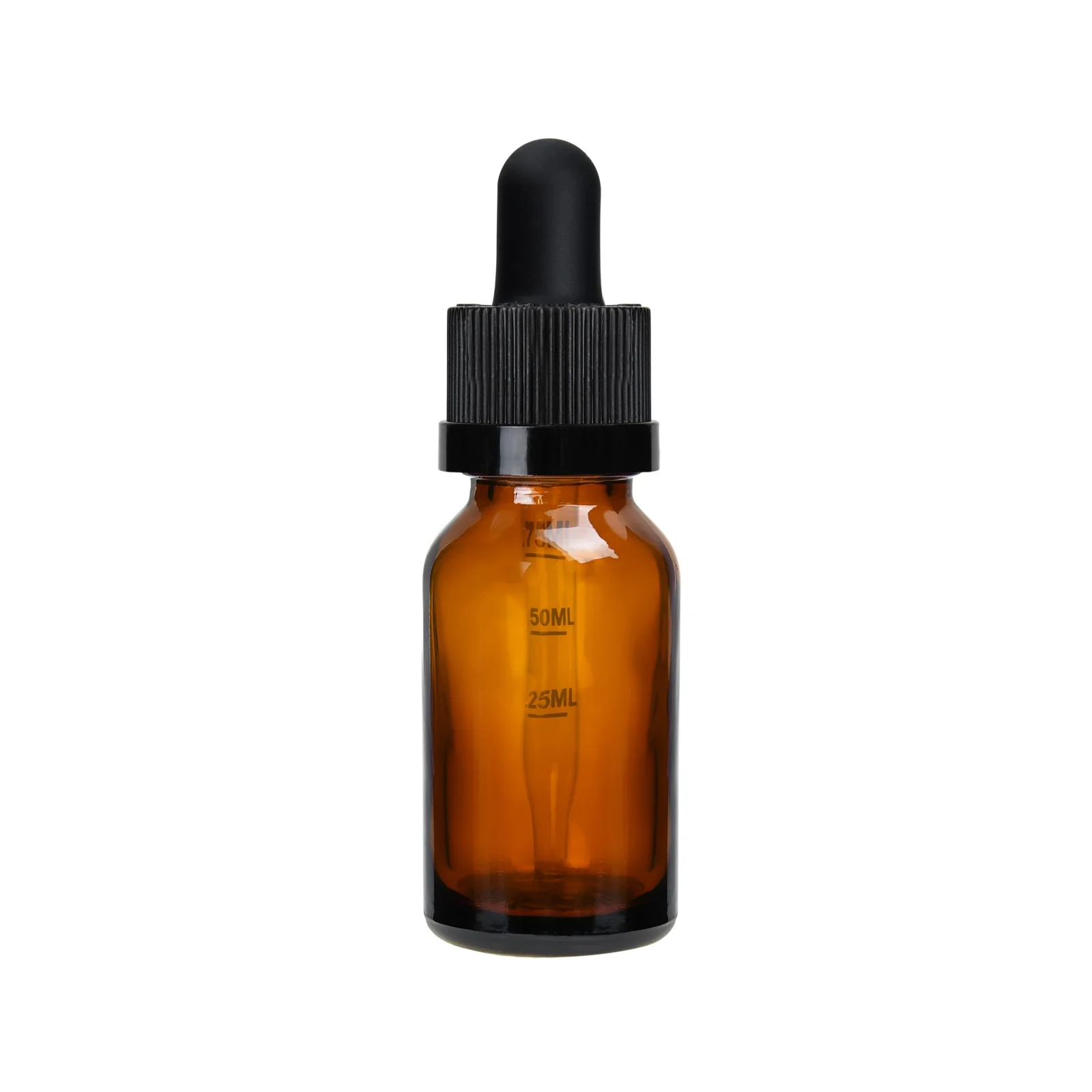 1/2 Oz. 1 Oz.Amber Boston Round Glass Black Child Resistant Dropper Bottle, 18mm 18-400 Glass Bottle