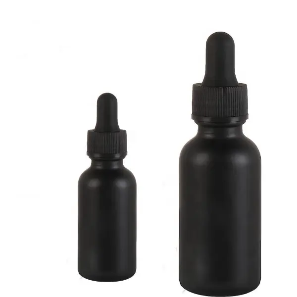 Wholesale Empty 5ml 10ml 15ml 20ml 30ml 50ml 100ml Skin Care Essence Glass Black Essential Oil Bottle With Dropper