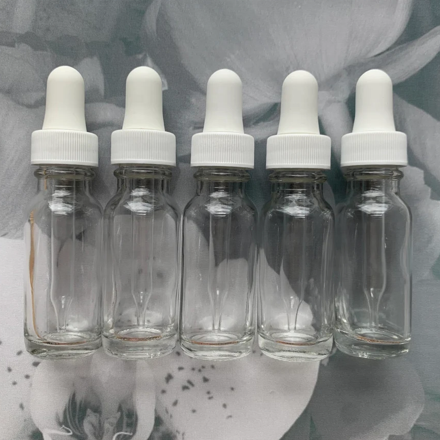 30ml Boston Round clear Glass Bottle Essential Oil Small Round Empty Bottle