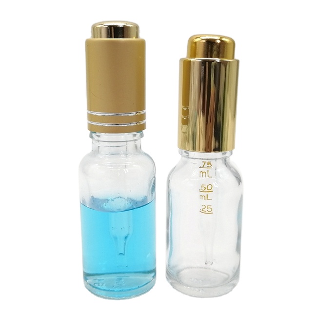 Perfume Wholesale 5ml 10ml 15ml 20ml 30ml 50ml Cosmetic Serum Push Button Gold Luxurious Glass Eye Bottles With Dropper 100ml Dropper