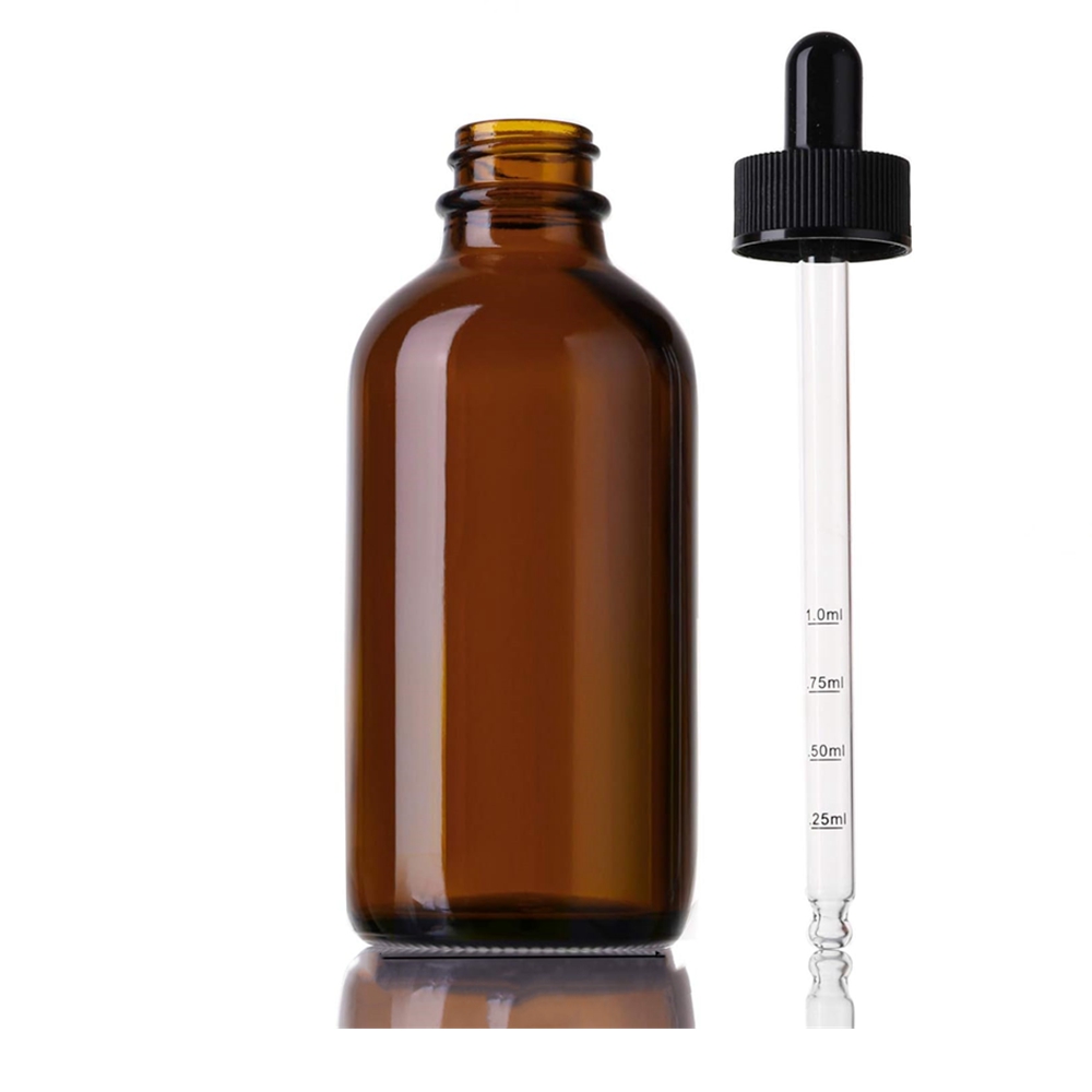 Glass Dropper Bottles 4 Oz/120ml Amber Glass Tincture Bottles With Graduated Glass Eye Droppers for Essential Oils