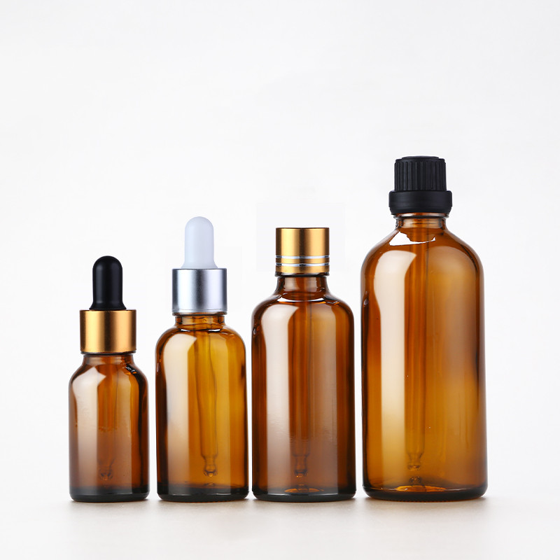 Custom 15m 30ml 60ml 100ml 120ml 240ml 500ml 1000ml Thick Bottom Frosted Amber Brown Clear Spray Round Glass Bottles
