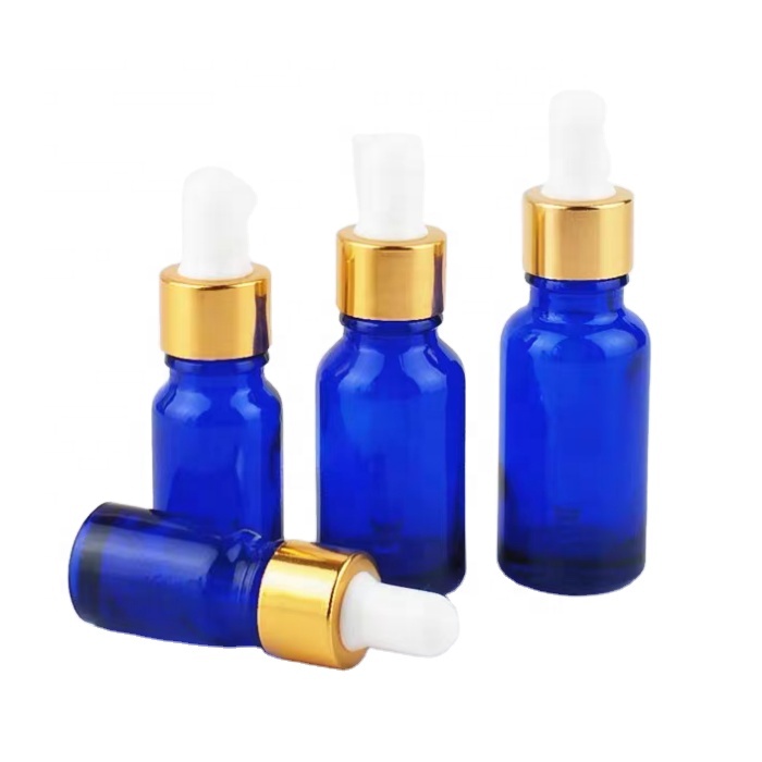 Custom Logo Color Clear Blue Skin Care Serum Essential Oil 5ml 10ml 15ml 30ml 50ml 1oz Glass Dropper Bottle With Packaging Box