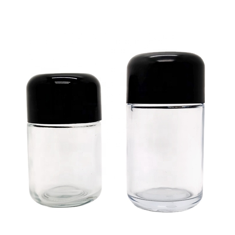 Custom Recyclable Glass Jar With Child Resistant Safety Dome Cap 60g 180ml 6oz Childproof Glass Jar for Flower Packaging