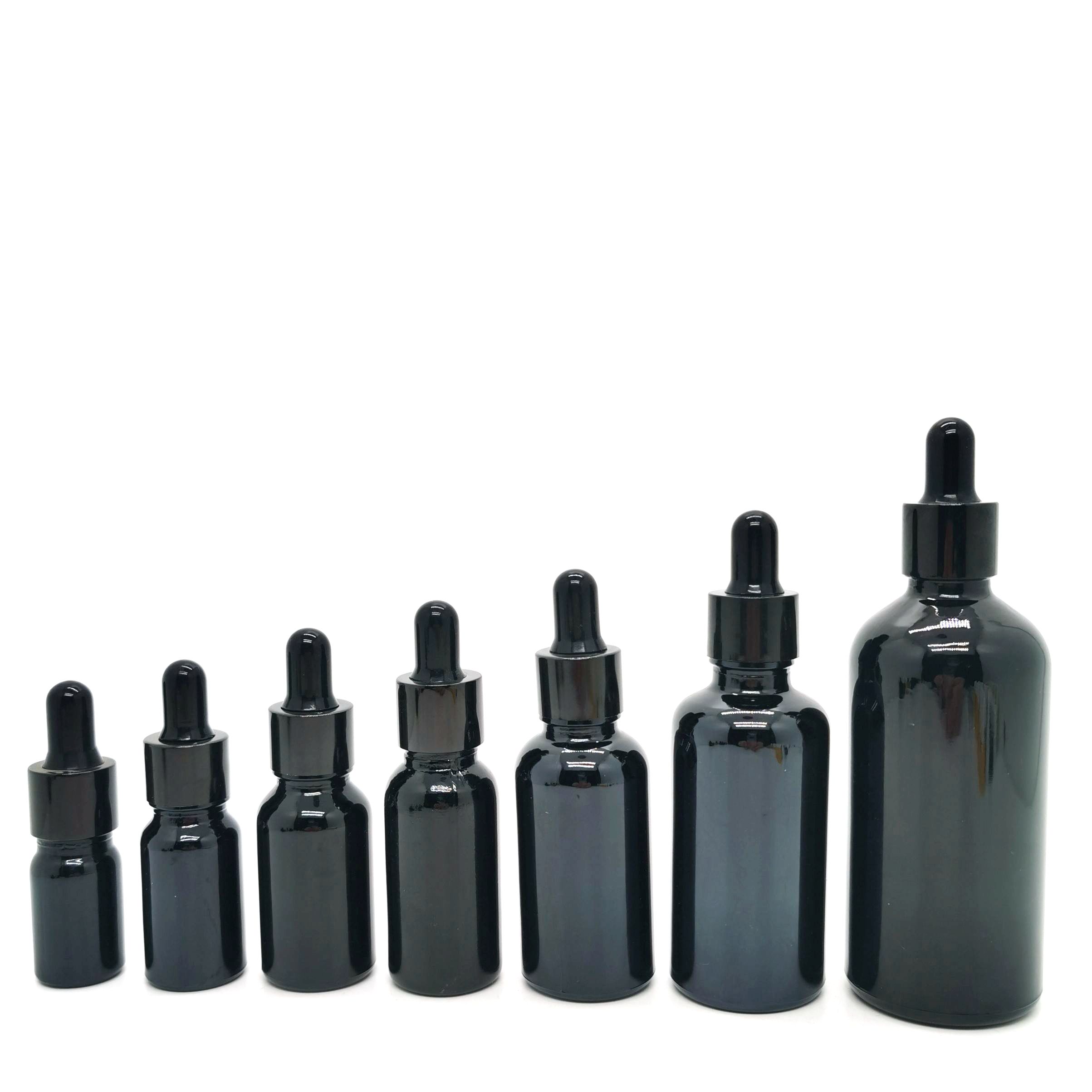 1oz  Glass Bottle, Black Color Dropper Bottle
