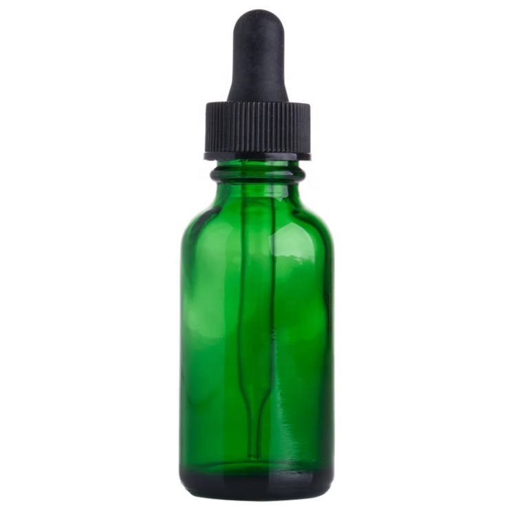 Wholesale Green 15ml 30ml 60 Ml 120ml 240ml Glass Boston Round Bottle With Dropper Cap