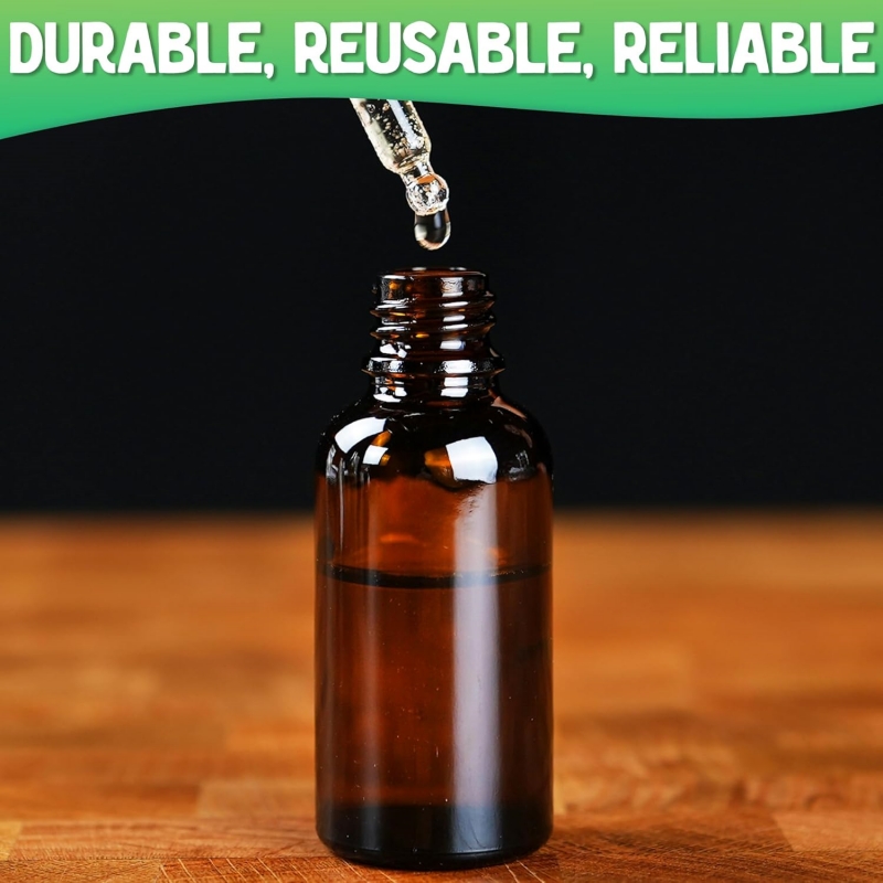 Empty 1 Ounce Glass Tincture Bottle With Dropper 30 mL Premium Small Bottles With Child Resistant Dropper Cap for Liquids Oils