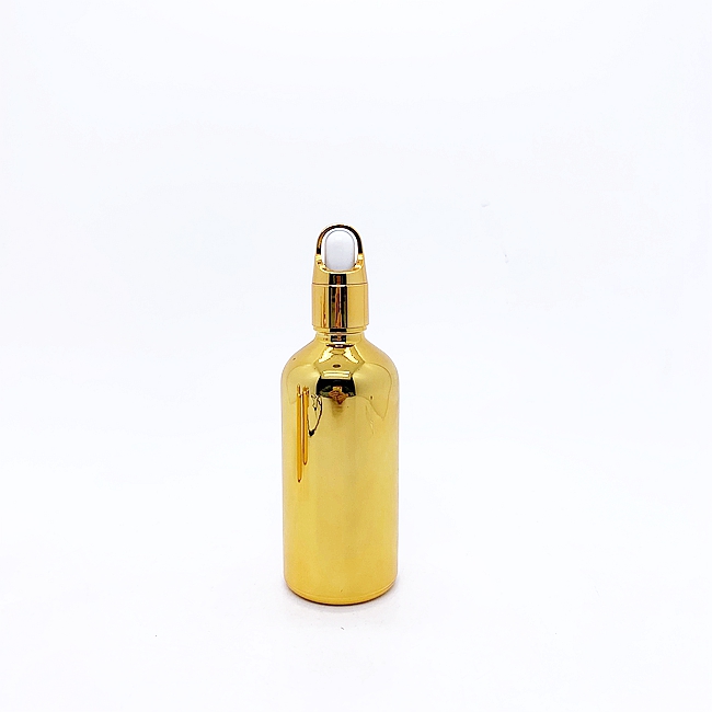 Luxury 10ml 30ml 50ml Glass Dropper Bottle With Electroplating Screen Printing for Eye Drop Skin Care Cream Essential Oil Bottle