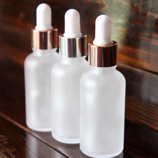 Custom 1oz 10ml 30ml 50ml 100ml Luxury Clear Matte Oil Glass Round Cosmetic Dropper Bottle 1/2 Oz 15ml