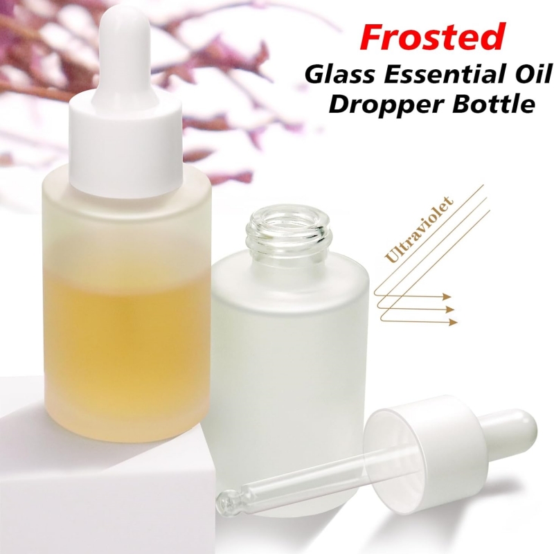 20 ml 30 ml 40 ml 50 ml 60 ml 80 ml 100 ml 120 ml Frosted Clear Cylinder Glass Bottle With White Smooth Glass Bullnose Dropper