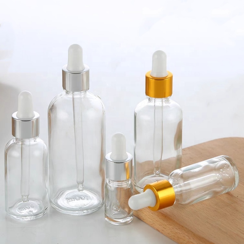 Wholesale Empty 100ml 50ml 30ml 15ml 5ml Dropper Bottles Glass Tincture Bottles Leakproof Essential Oils Bottles Packaging
