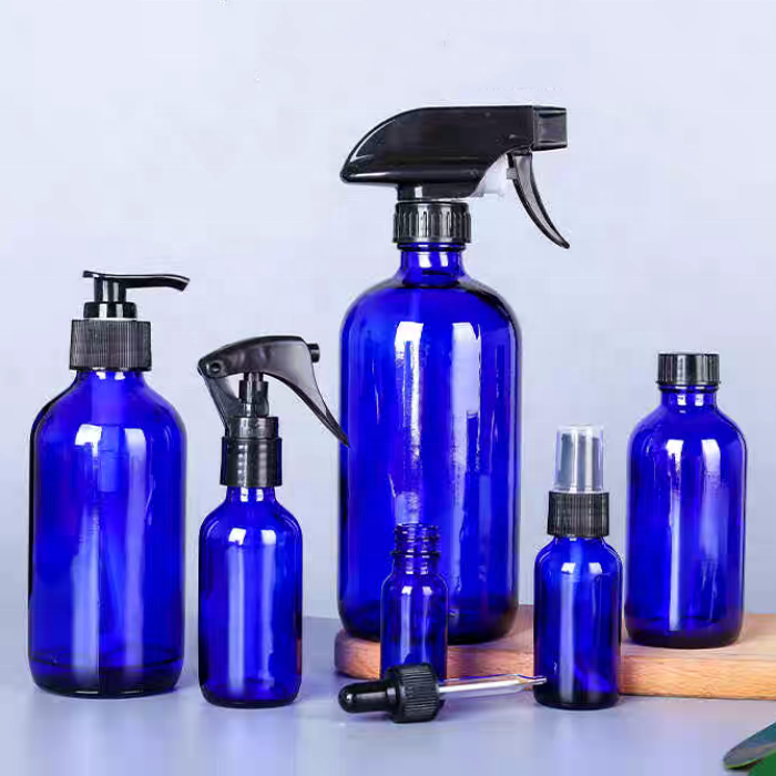 30ml 60ml 120ml Clear Blue Amber Green Round Glass Dropper Bottle 1oz 2oz 4oz 8oz 16oz Boston Essential Oil Bottles