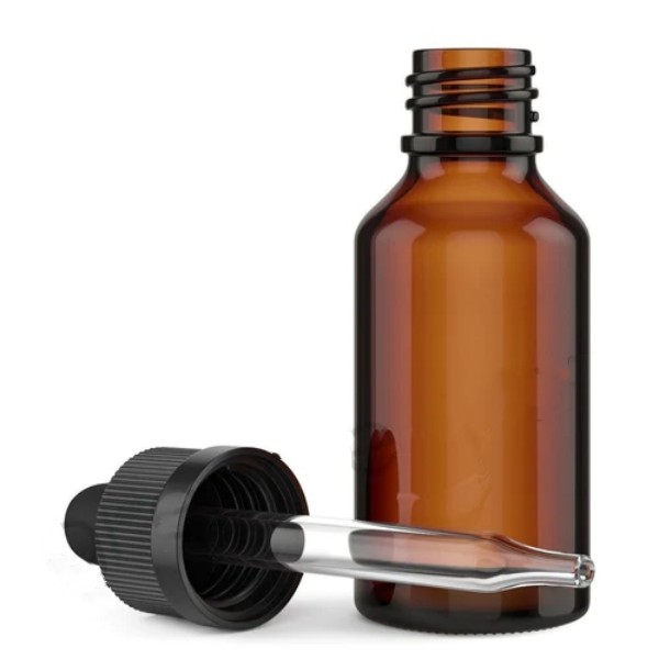 Child-Resistant 5ml 30ml Glass Tincture Bottles Black Ribbed Dropper Caps Shape Screen Printing Polishing Cream Serum Packaging
