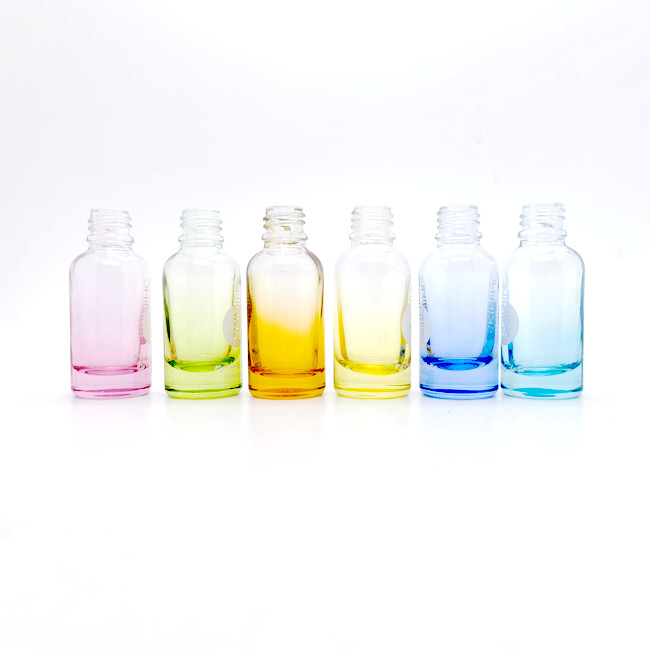 30ml Customizable Pink or Frosted Round Glass Bottle With Dropper for Face Serum Essential Oil Popular Choice for Cosmetics