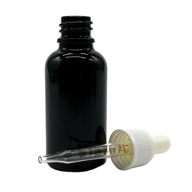 Luxury Skincare Packaging 5ml 10ml 15ml 20ml 30ml 50ml 100ml Amber Black Essential Oil Glass Dropper Bottle With Box