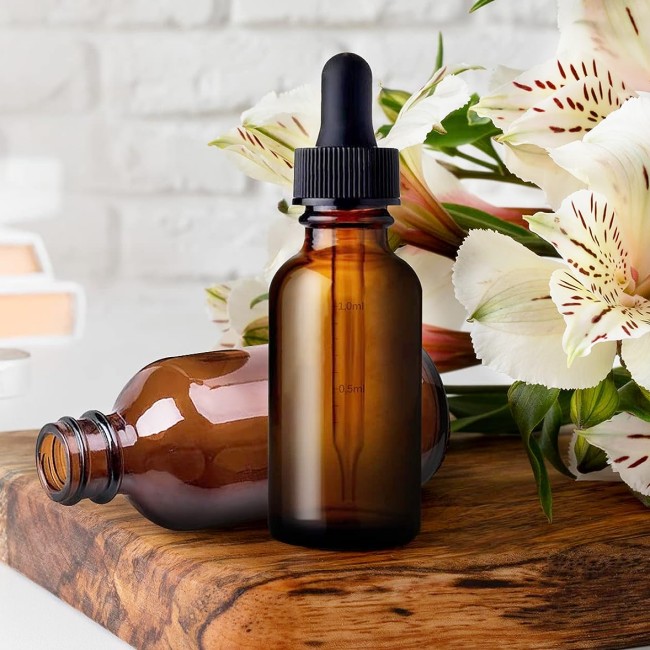 Wholesale Stock Clear Boston Glass Dropper Bottle 30ml-60ml Cosmetic Essential Oil Custom Logo 1/2 oz 1oz 2oz 4oz Printing