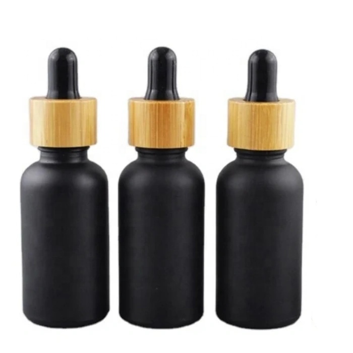 Supplier Bouteille Huile Barbe 10ml Black Dropper Essential Oil Glass Bottle