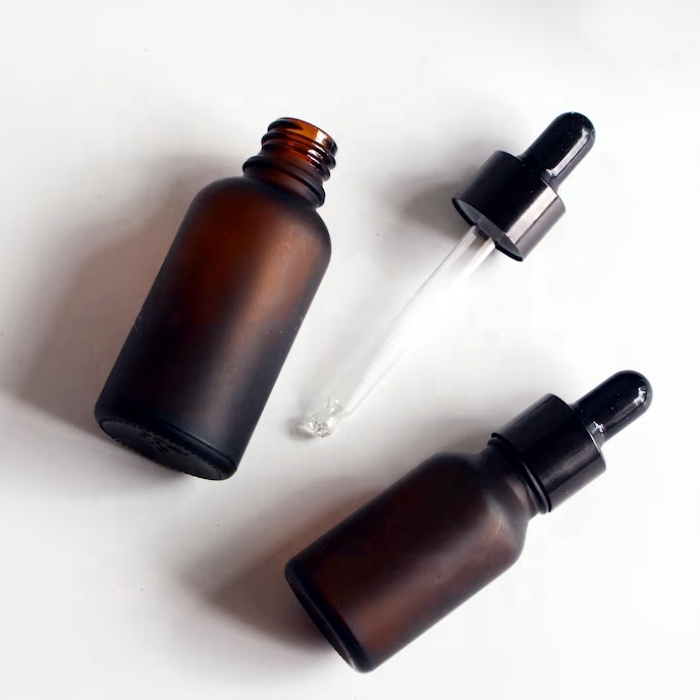 Frosted Amber Essential Oil Bottle 5ml 10ml 15ml 30ml 50ml 100ml Frosted Brown Glass Bottle Plastic Dropper for Body Oil