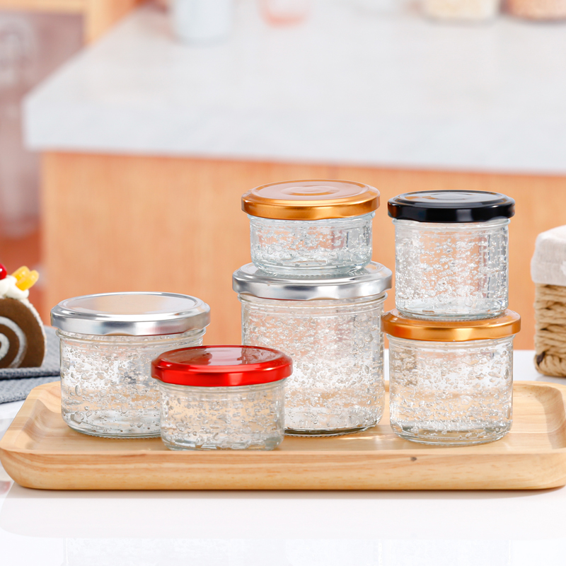 100ml 200ml 250ml 300ml Empty Pudding Glass Jar Bird's Nest Bottle With Screw Tin Lid