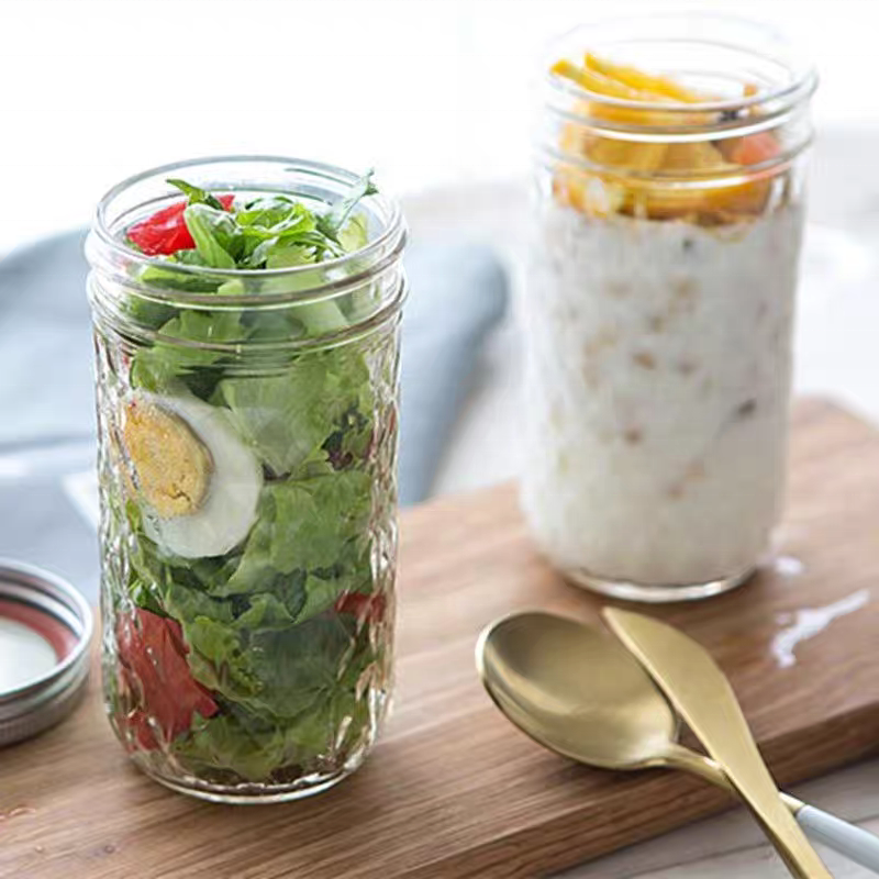 Customized Food Storage 16oz Mason Glass Jars Hot Sale Custom 150ml 300ml 500ml 1000ml Glass Jars With Lids