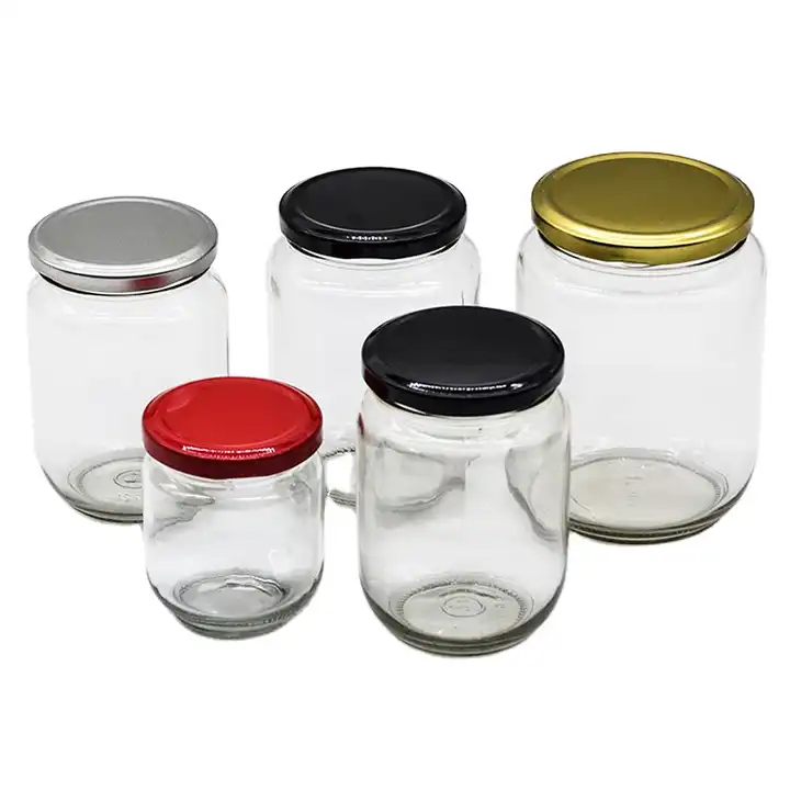 Clear Round Food Grade Seal Glass Storage Jar Jam Sauce Canned Pickle Honey Jars