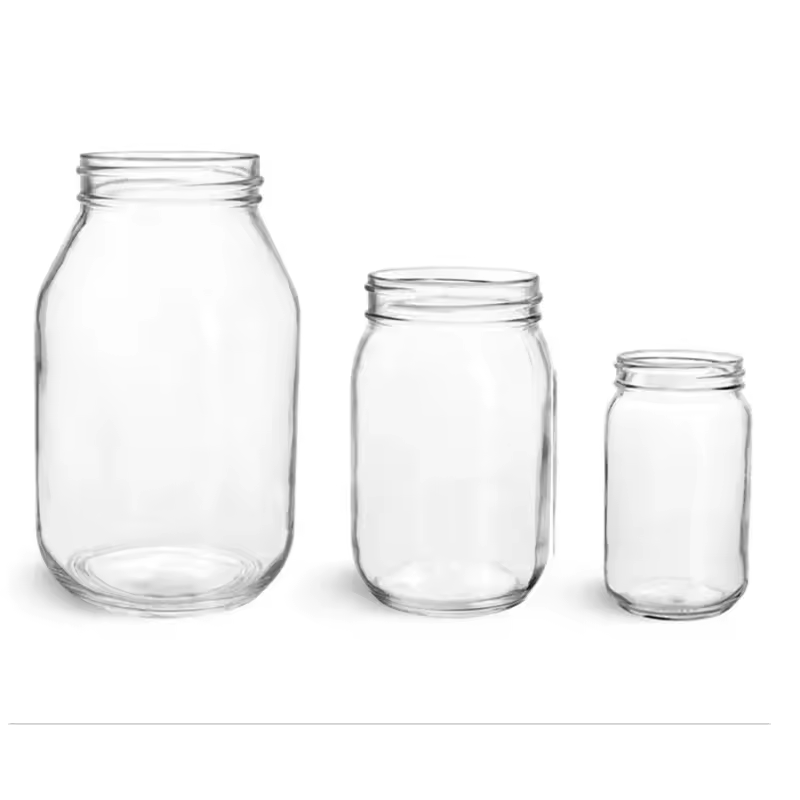 Customized Food Storage 16oz Mason Glass Jars Hot Sale Custom 150ml 300ml 500ml 1000ml Glass Jars With Lids