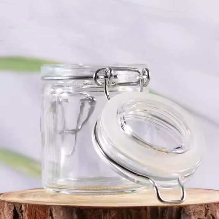 Wholesales Factory Price 500ml 16oz Glass Jar With Metal Clip/glass Storage Jar Bottle With Flip Top Cap for Sale