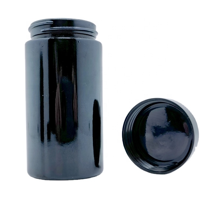 Empty Cosmetic Glass Container 30ml 50ml 100ml 150ml 200ml  Dark Violet Serum Hair Oil Powder Spices Jars With Cap