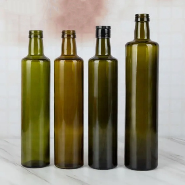 Wholesale Food Grade Custom Amber Dark Green Empty Olive Oil Bottle Glass for Olive Oil with Lid