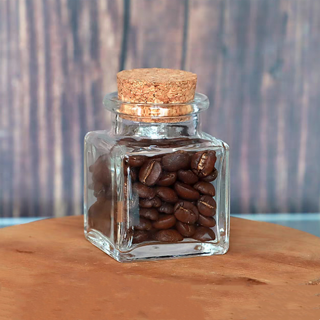 Mini Square Glass Bottle With Corks Stopper Clear Square Empty Glass Bottles 50ml Gift Honey Food Grade Seal Jars Vials