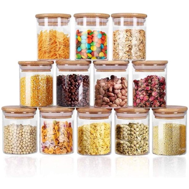 Factory Custom Tube Shaped Jar Custom Borosilicate Glass Food Storage Jars With Bamboo Lid
