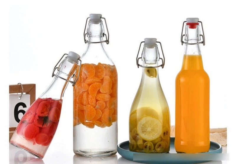 16 oz Amber Glass Beer Bottles with Airtight Rubber Seal Flip Cap Stoppers for Home Brewing Fermenting