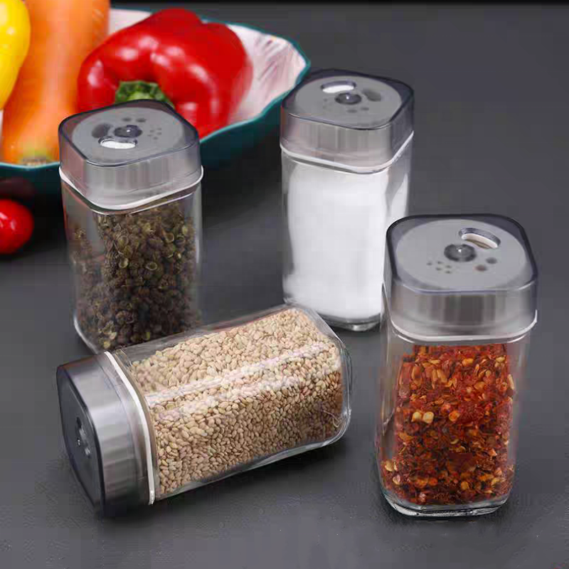 4oz 120ml Empty Small Fridge Magnetic Square Spice Dispenser Jars Seasoning Bottles Containers Salt Shaker for Spices
