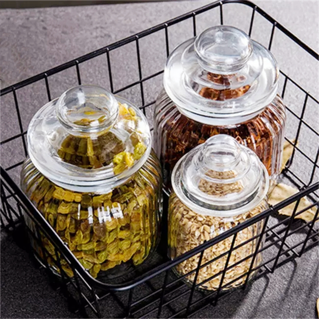 Factory High Quality Sealed Glass Storage Jars 350ml 650ml 1350ml Sizes Economy Storage Bottles Screen Printing Lid Wholesale