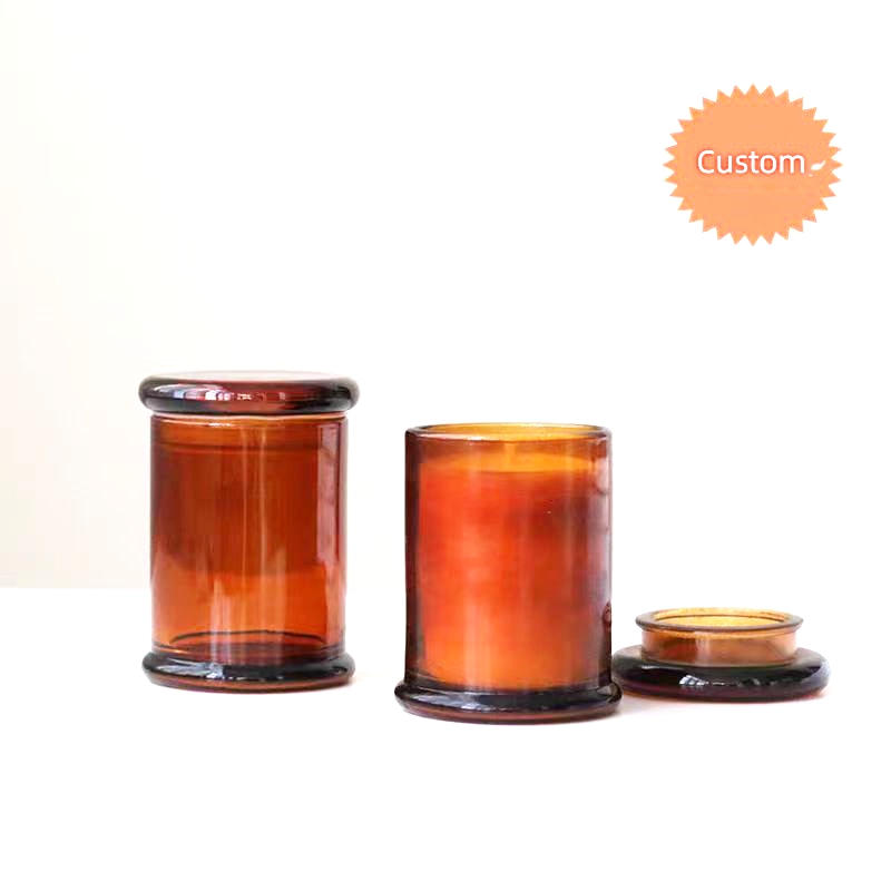 Custom Luxury Frosted Home Decoration Recyclable Candle Vessels Unique Empty Candle Jars Luxury  With Lids