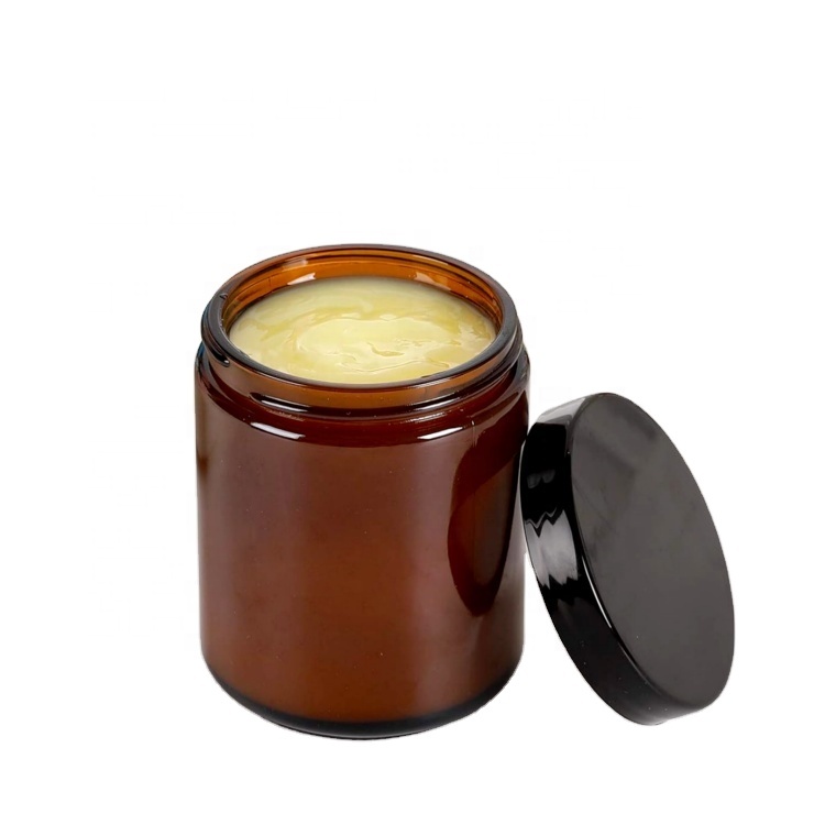 4oz 8oz 16oz Amber Clear Luxury Empty Straight Sided Glass Candle Jar With Aluminum Metal Lids