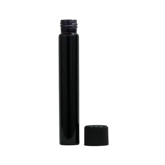 Custom Glass Pre Tubes Smell Proof Containers Glass Doob Tubes Wholesale Child Resistant clear Black Glass Tube With Plastic Lid